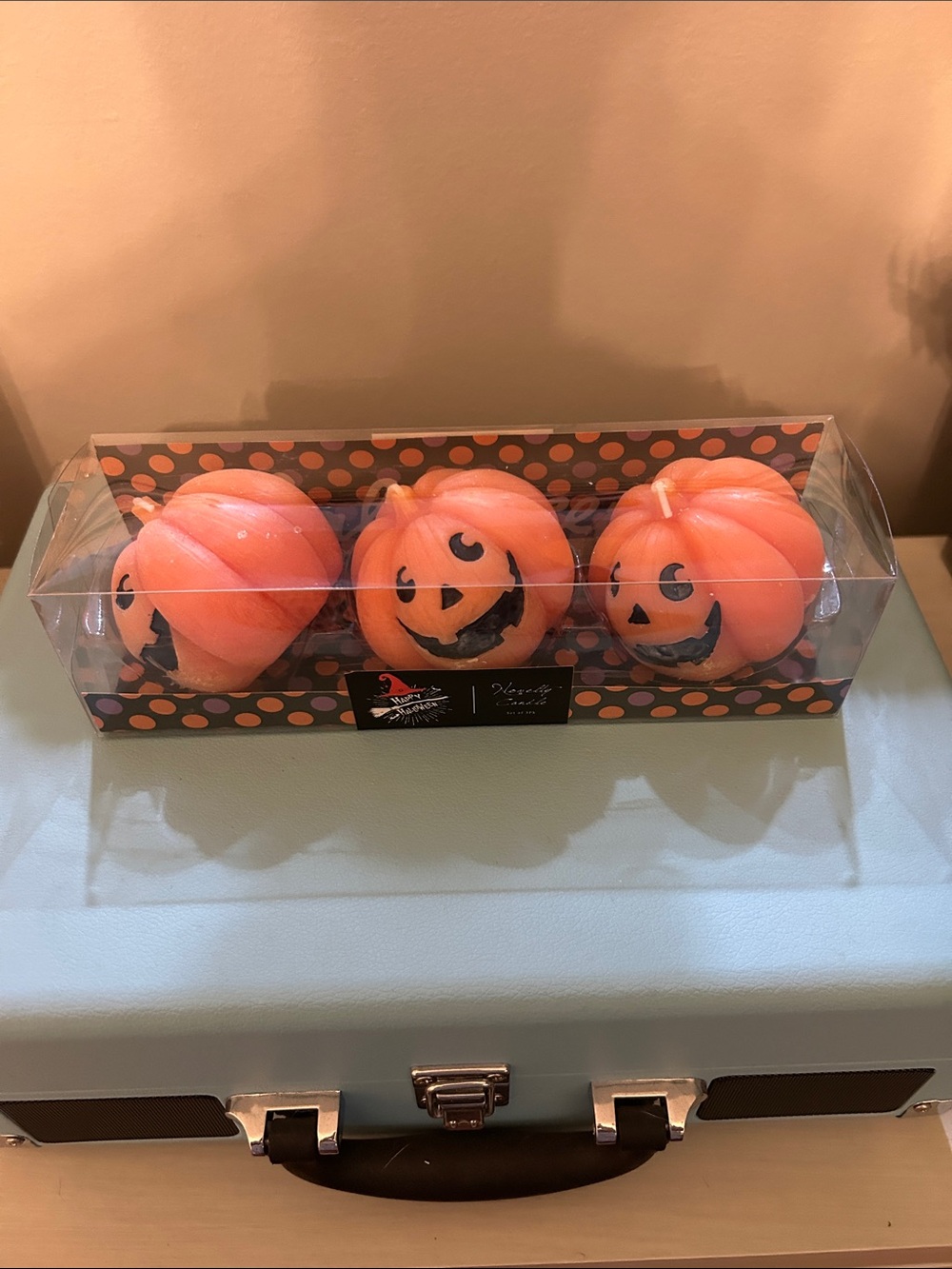 Halloween Jack-o'-Lantern Candle Trio - Orange